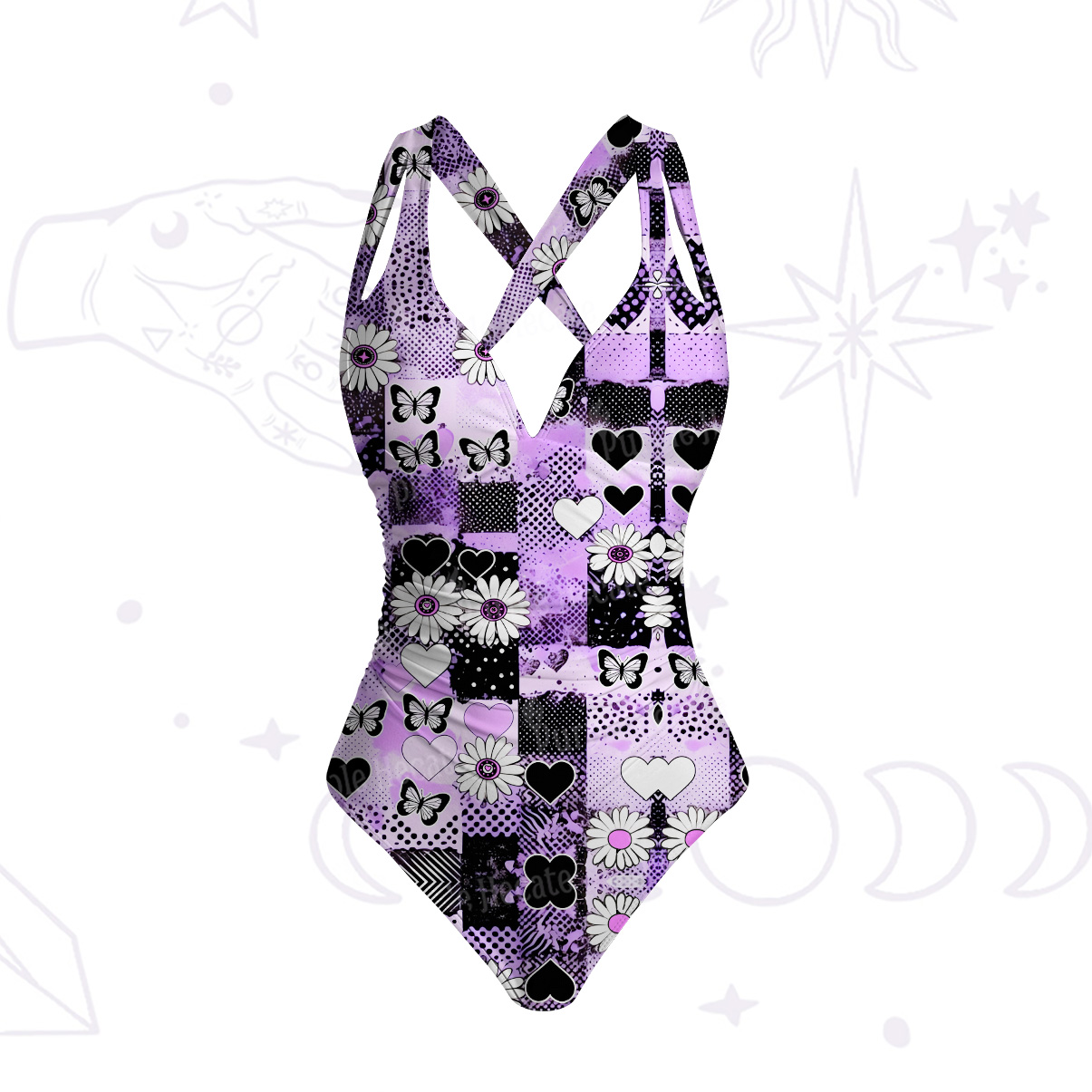 Purplehecate Purple Butterfly Romance One-Piece Swimsuit