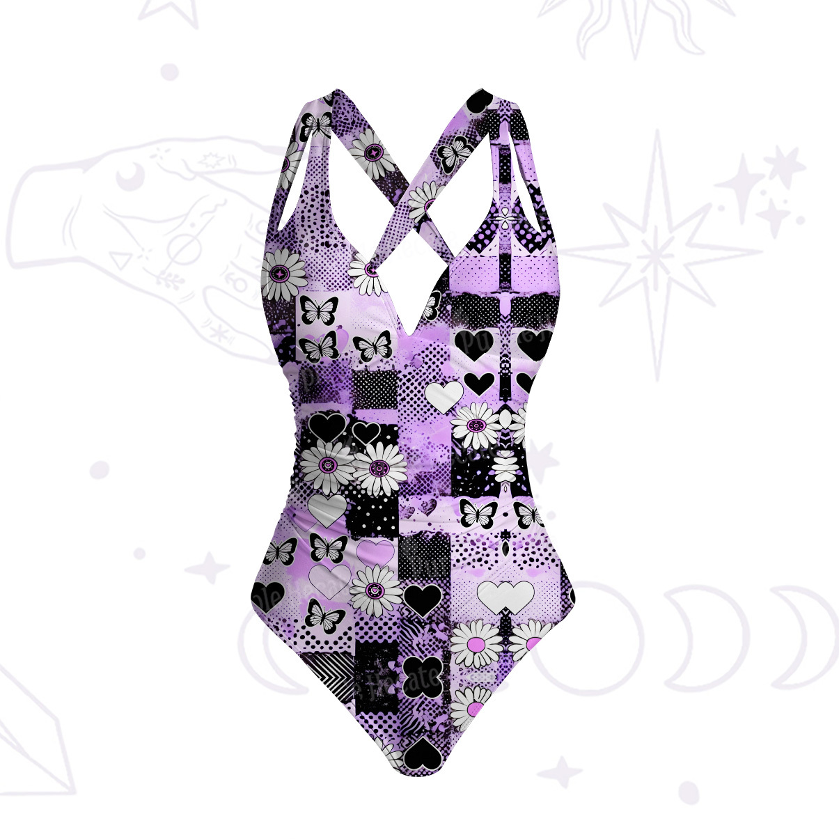 Purplehecate Purple Butterfly Romance One-Piece Swimsuit