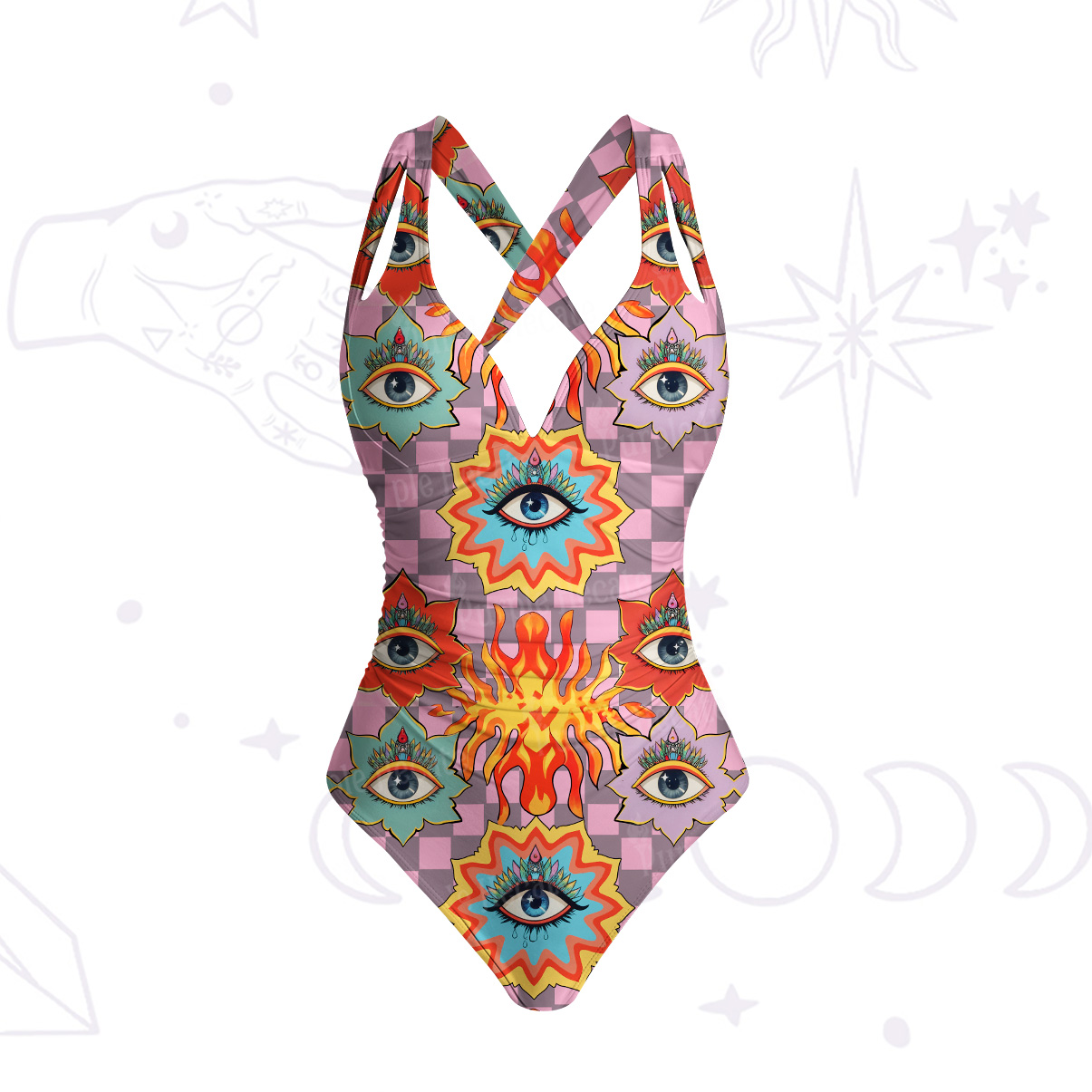 Purplehecate Awakening Flame One-Piece Swimsuit