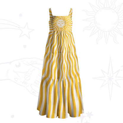 Purplehecate Radiance of the Sun Wide Straps Maxi Dress