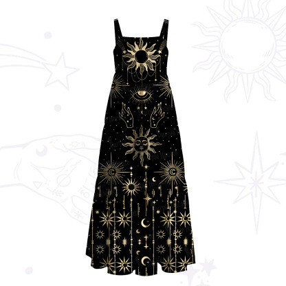 Purplehecate Solar Oracle Wide Straps Maxi Dress