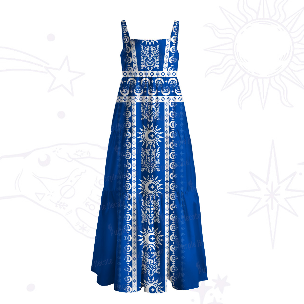 Purplehecate Visionary Sun Wide Straps Maxi Dress