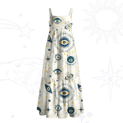 Purplehecate Sun Eye Wide Straps Maxi Dress
