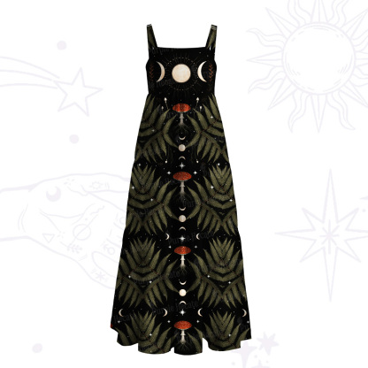 Purplehecate Moonlit Mushroom Gown Wide Straps Maxi Dress