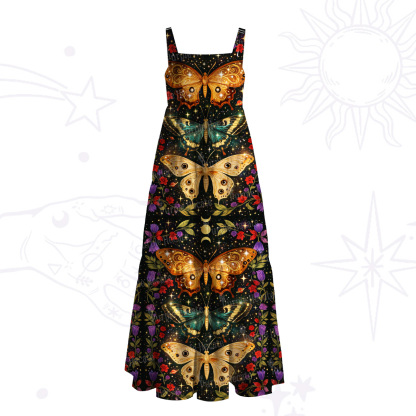 Purplehecate Mystic Butterfly Whisper Wide Straps Maxi Dress
