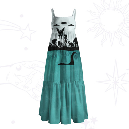 Purplehecate Alien Lake Monster Encounter Wide Straps Maxi Dress