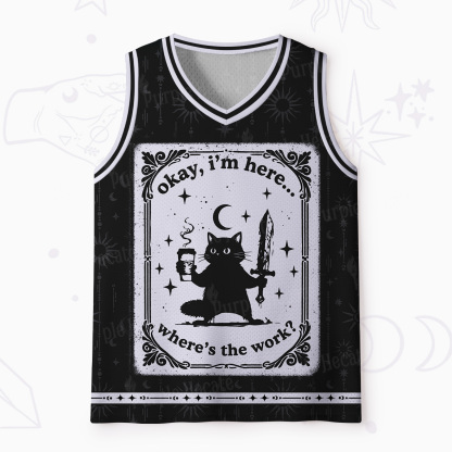 Purplehecate Okay I'm Here Where's The Work Mesh Jersey Tank Top