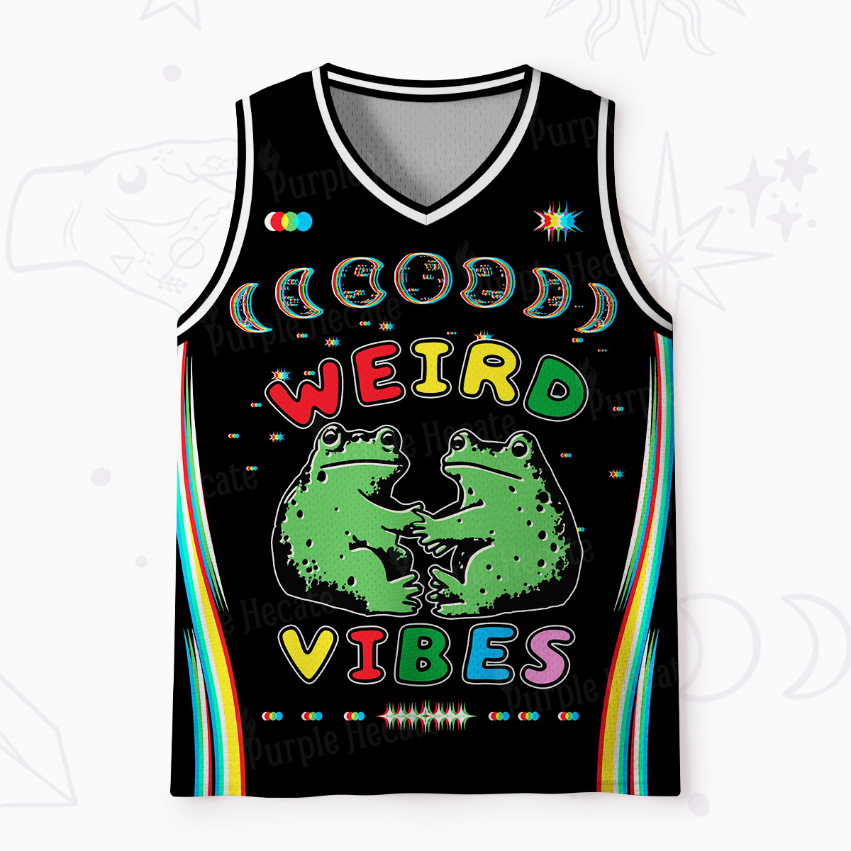Purplehecate Weird Frog Vibes Mesh Jersey Tank Top