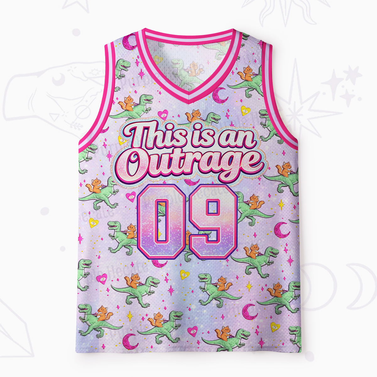 Purplehecate This is an Outrage Mesh Jersey Tank Top