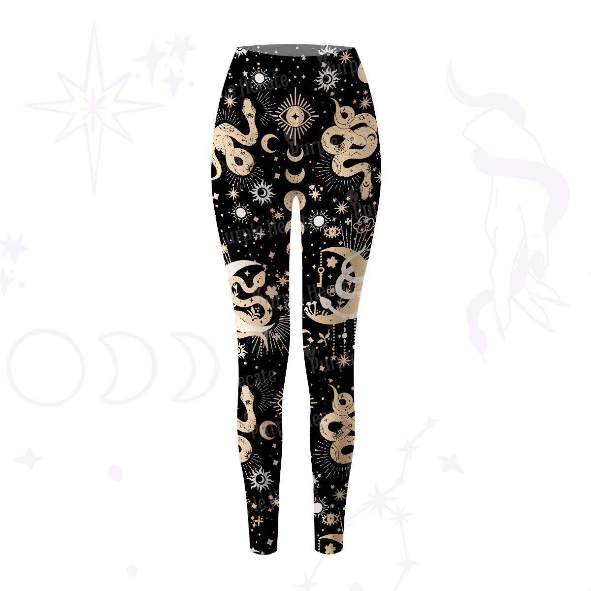 Purplehecate Divine Serpent Under the Moon Yoga Pants