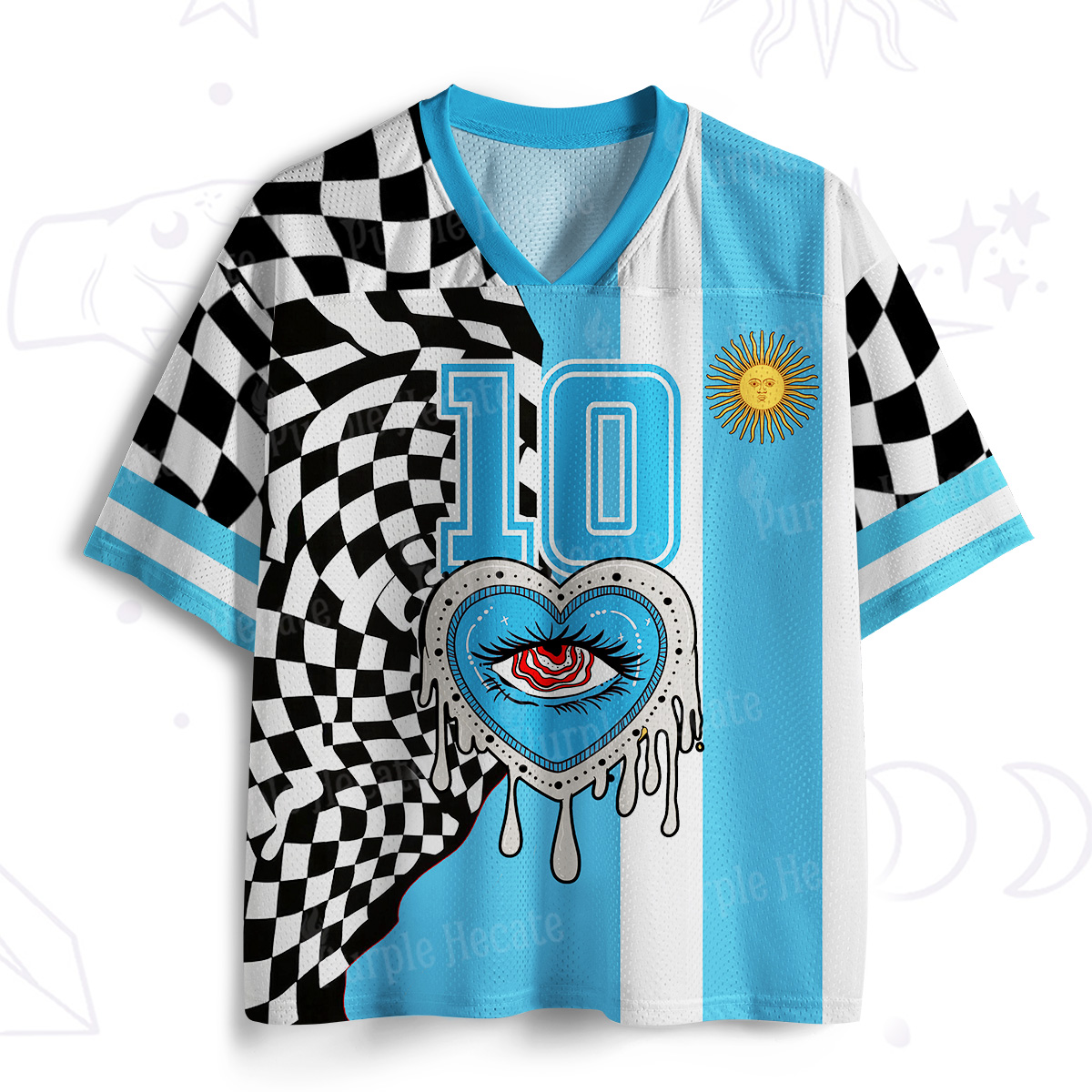 Purplehecate Trippy Heart Eye ARG Mesh Jersey