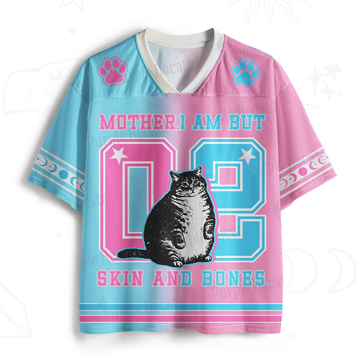 Purplehecate Cat Mother I Am But Skin And Bones Mesh Jersey