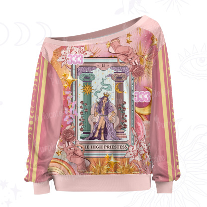 Purplehecate The High Priestess Tarot Card Off The Shoulder Graphic Jersey