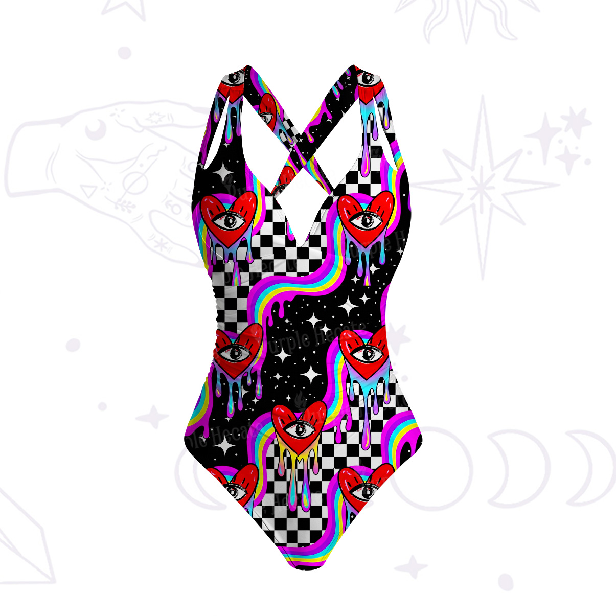 Purplehecate Psychedelic Eye of Love One-Piece Swimsuit