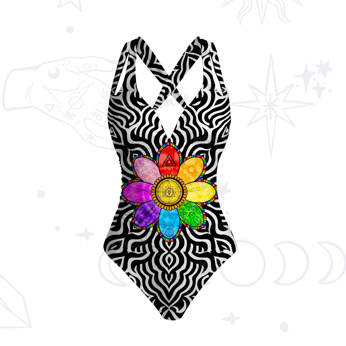 Purplehecate Rainbow Energy Bloom One-Piece Swimsuit