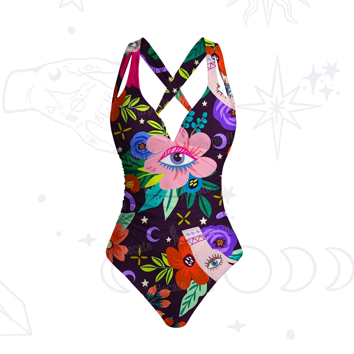 Purplehecate Eye of the Blossom One-Piece Swimsuit
