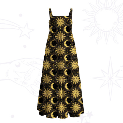 Purplehecate Solar Mystic Wide Straps Maxi Dress