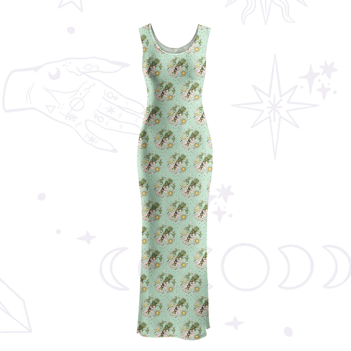 Purplehecate Go Sage Yourself Maxi Tank Beachwear Dress