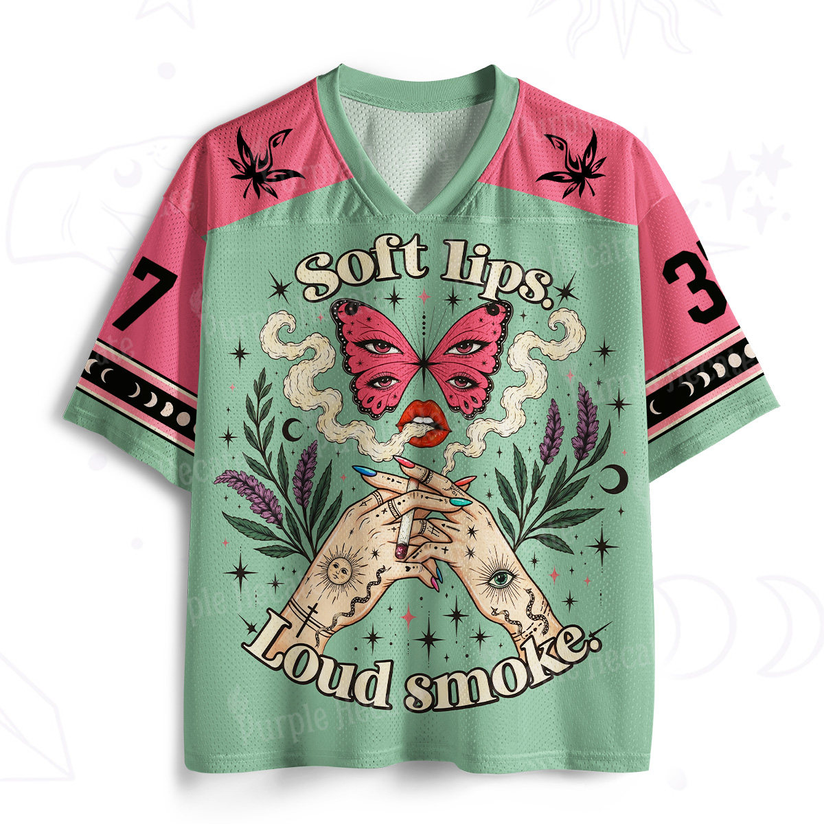 Purplehecate Soft Lips Loud Smoke Mesh Jersey