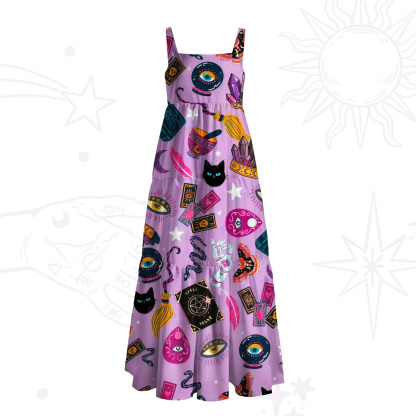 Purplehecate Secrets of the Starry Witch Wide Straps Maxi Dress