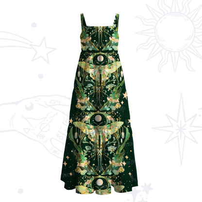 Purplehecate Moon Moth Rave Wide Straps Maxi Dress