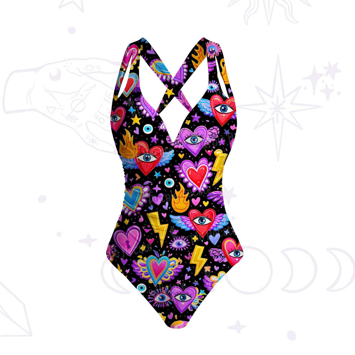 Magic Purplehecate Green Vision Illusion One-Piece Swimsuit