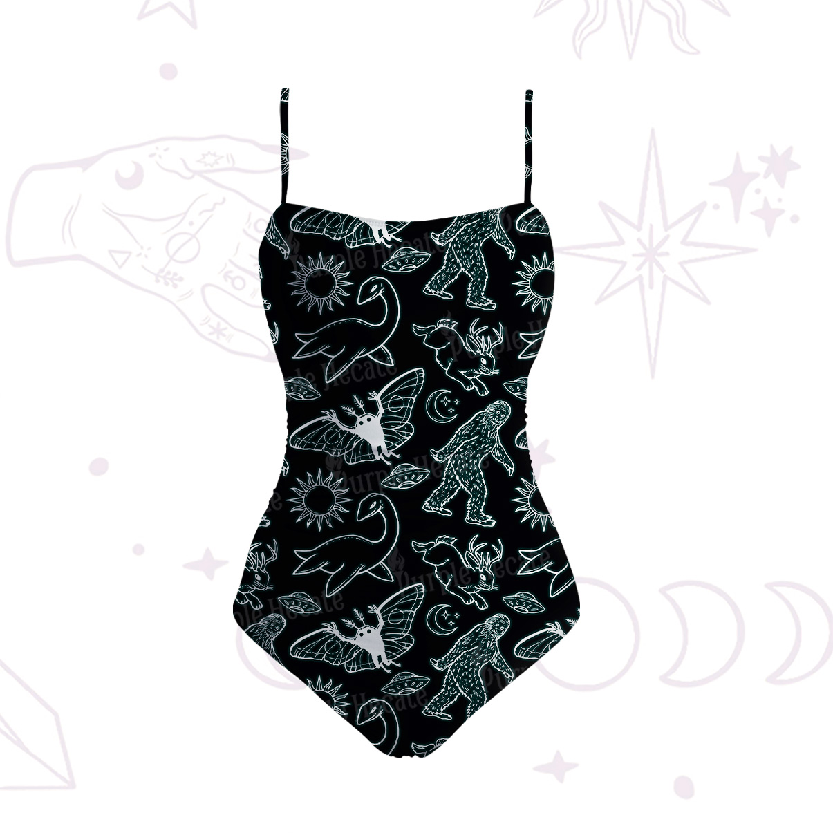 Purplehecate Cryptid Slim-Strap Swimsuit
