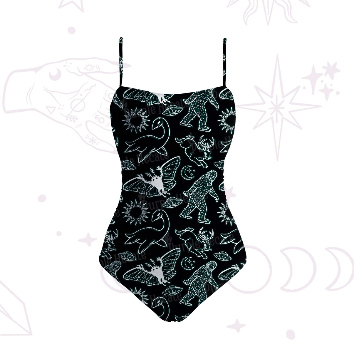 Purplehecate Cryptid Slim-Strap Swimsuit