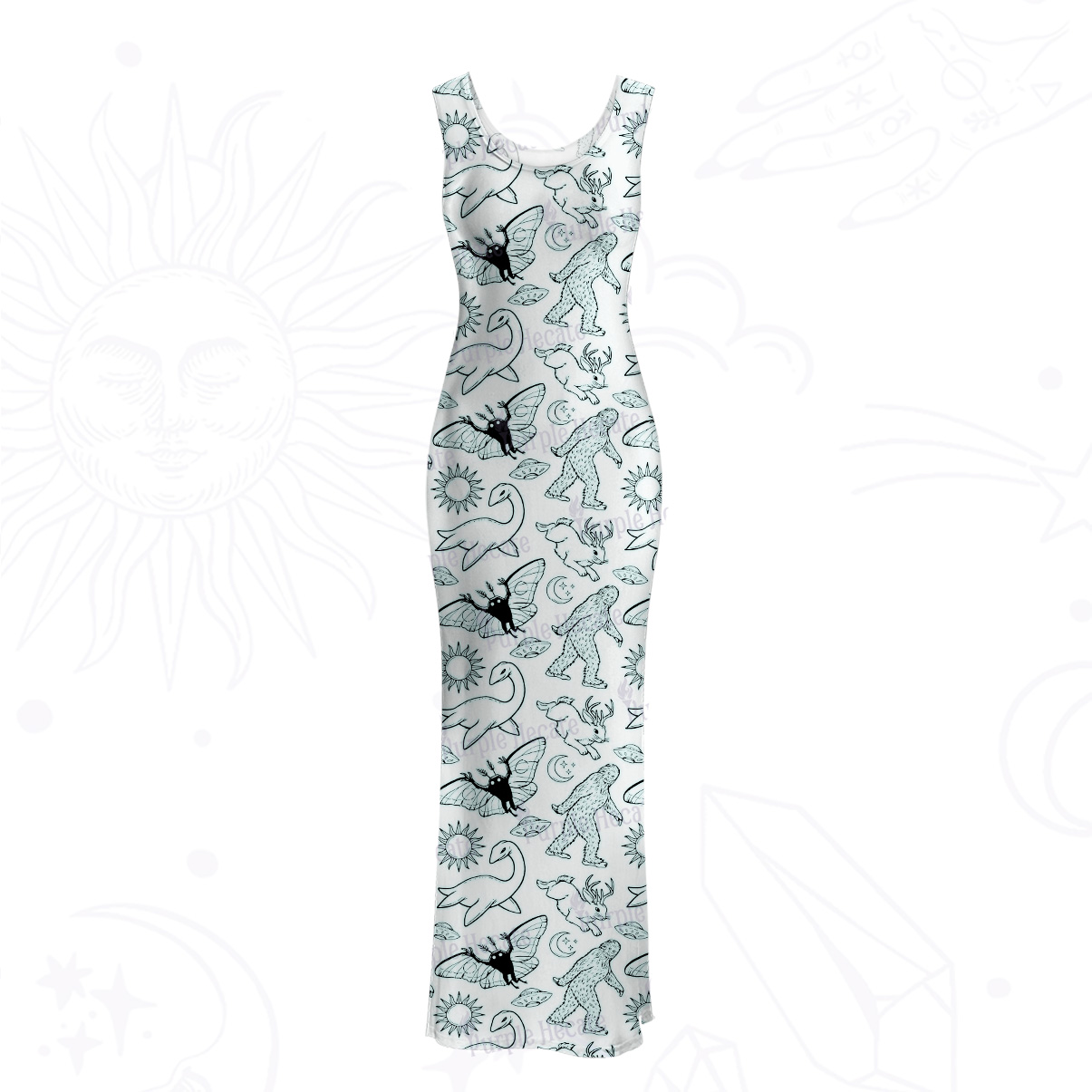 Purplehecate Cryptid Mesh Maxi Tank Beach Dress