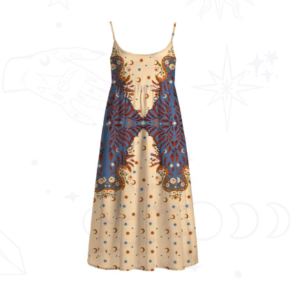 Purplehecate Celestial Ascension Spaghetti Strap Midi Dress