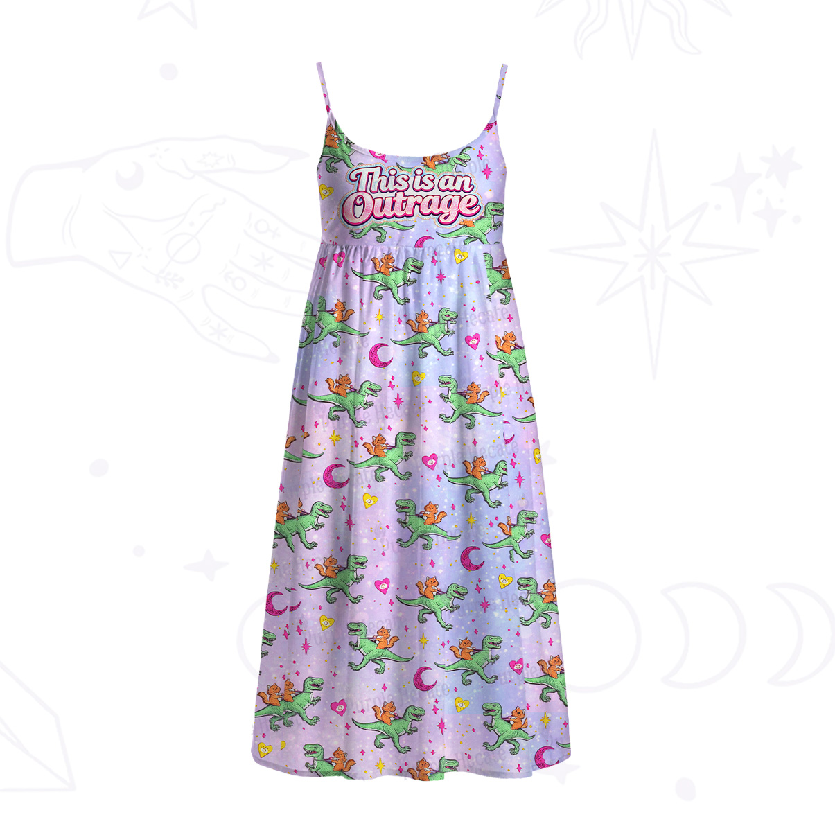 Purplehecate This is an Outrage Spaghetti Strap Midi Dress