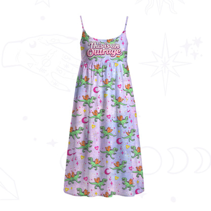 Purplehecate This is an Outrage Spaghetti Strap Midi Dress