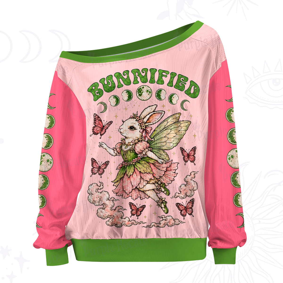 Purplehecate Bunnified Fairy Bunny Off The Shoulder Graphic Jersey
