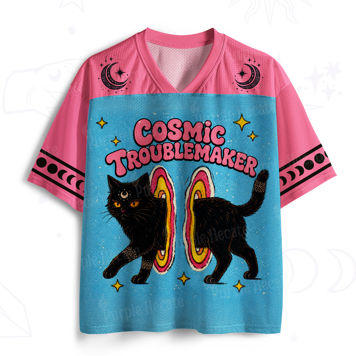 Purplehecate Cosmic Troublemaker Black Cat Mesh Jersey