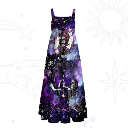 Purplehecate Moonlit Witch Ceremony Wide Straps Maxi Dress