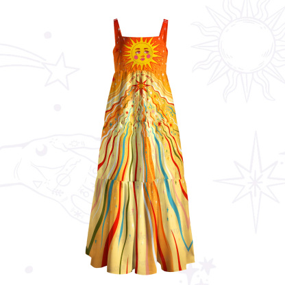 Purplehecate Follow Your Inner Star Wide Straps Maxi Dress