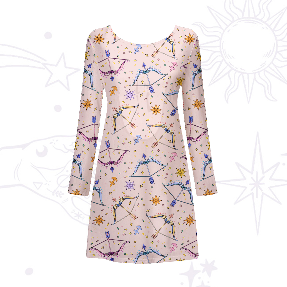 Purplehecate Sagittarius Spirit Zodiac Beachwear Cover-Up Dress