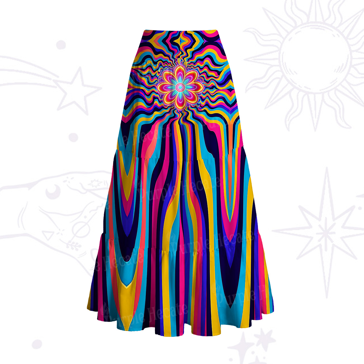 Purplehecate Psychedelic Bloom Convertible Maxi Skirt
