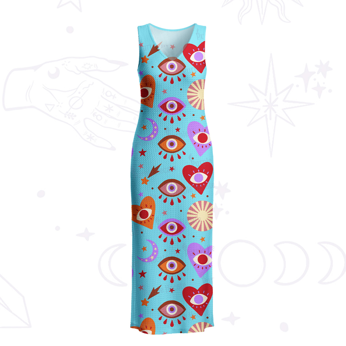 Purplehecate The Enchanted Eye of Love Crochet Knit Maxi Dress
