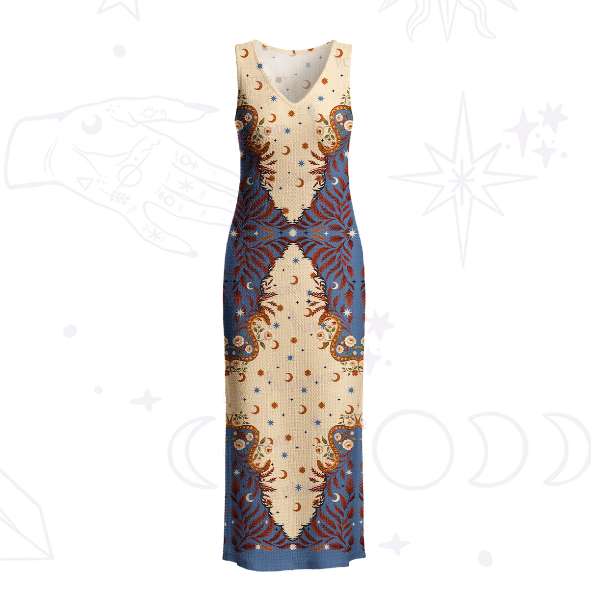 Purplehecate Celestial Ascension Crochet Knit Maxi Dress