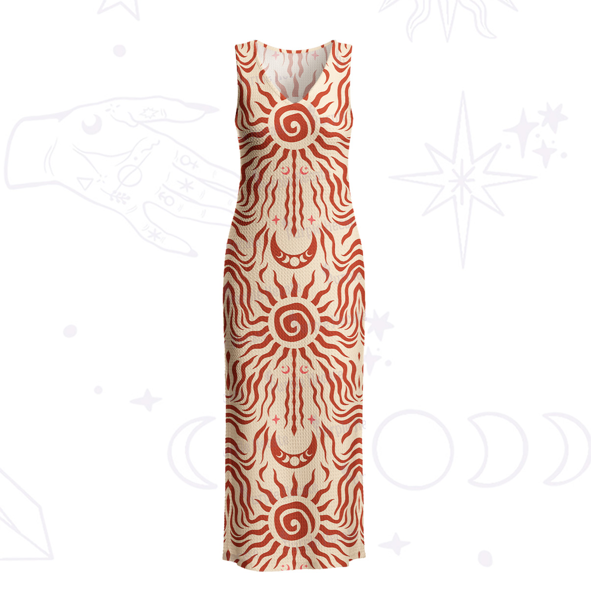 Purplehecate Solar Ritua Crochet Knit Maxi Dress