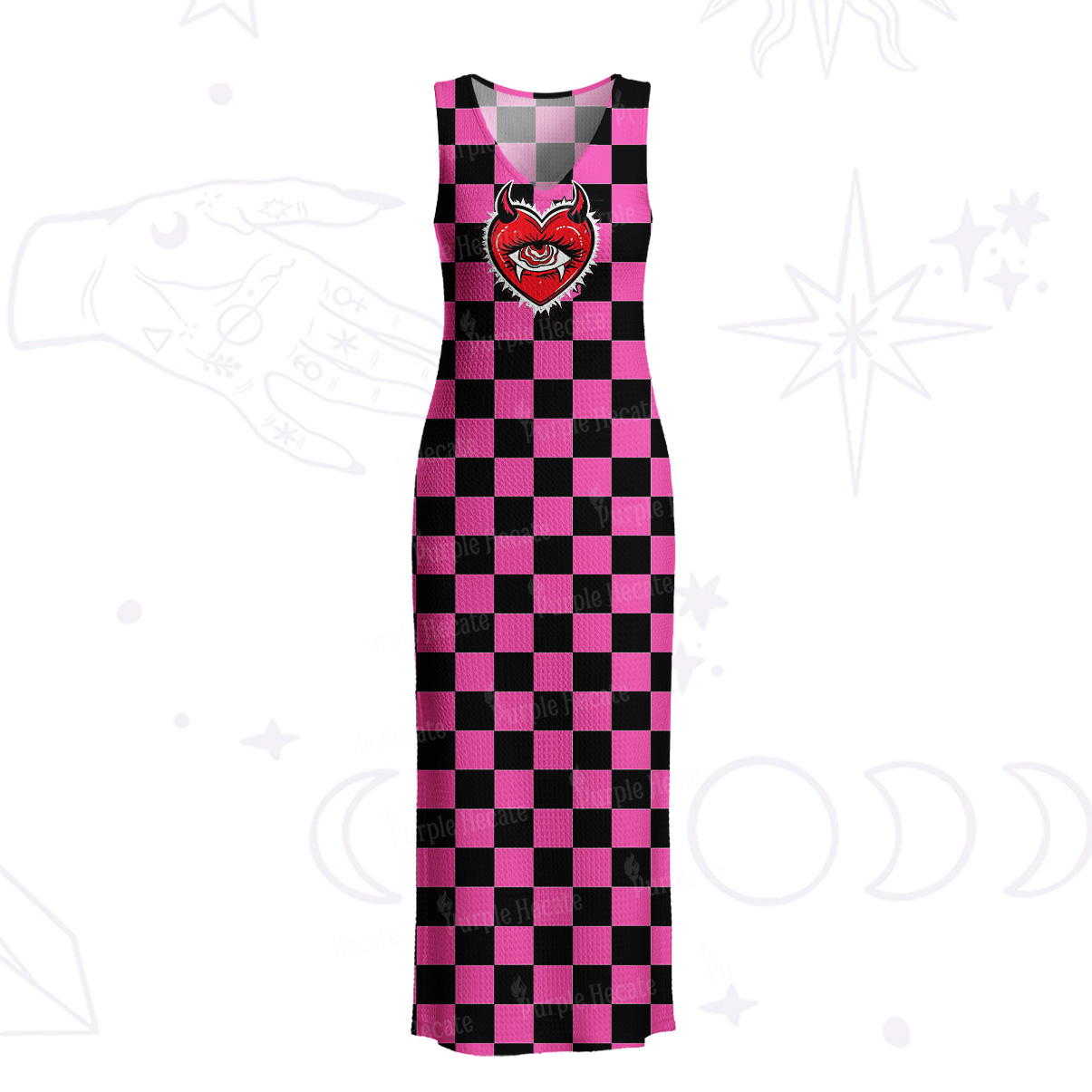 Purplehecate Heart of a Demon Crochet Knit Maxi Dress