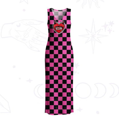 Purplehecate Heart of a Demon Crochet Knit Maxi Dress