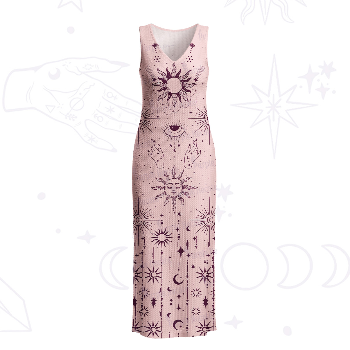 Purplehecate Solar Oracle Crochet Knit Maxi Dress