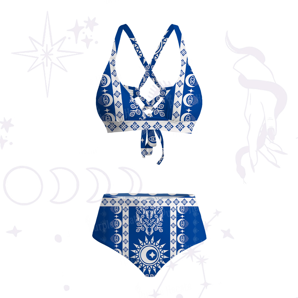 Purplehecate Visionary Sun Crisscross Tie-Back Bikini Set