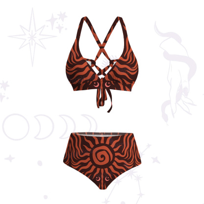 Purplehecate Solar Ritual Crisscross Tie-Back Bikini Set