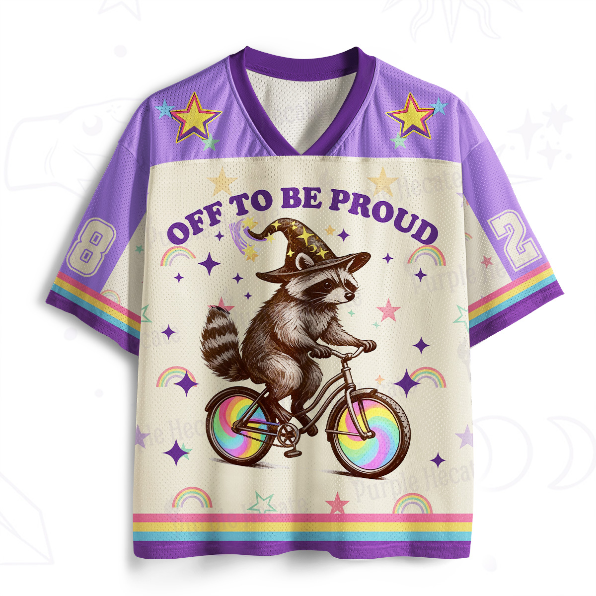 Purplehecate Off To Be Proud Raccon Bike Mesh Jersey