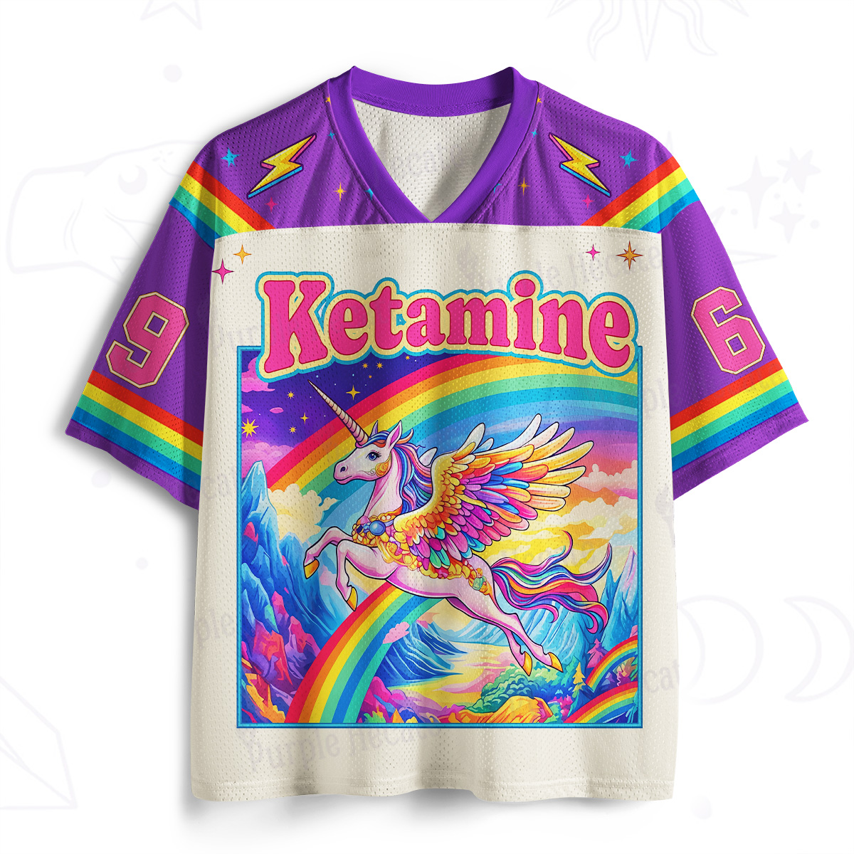Purplehecate Ketamine Rainbow Unicorn Mesh Jersey