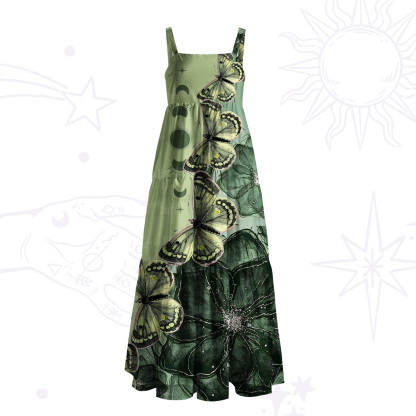 Purplehecate Mystic Dreamland Butterfly Wide Straps Maxi Dress