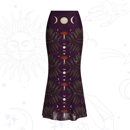 Purplehecate Moonlit Mushroom Gown Mesh Mermaid Hem Skirt